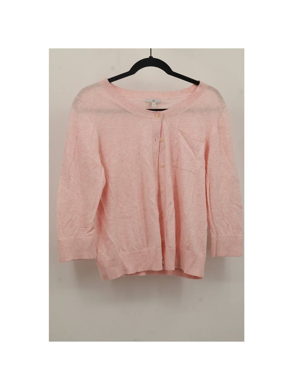 Gap Women's 100% Cotton Button Front Round Neck Sweater Long Sleeve Size L Pink